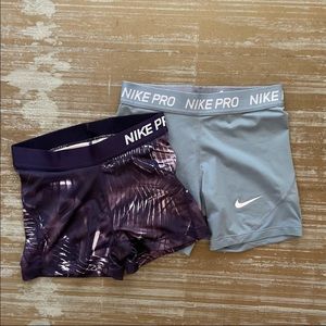 Nike Pro Lot of 2 Purple Blue Workout